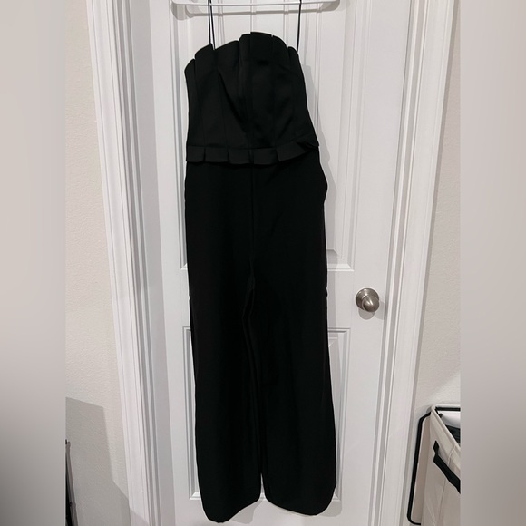 Zara Women’s Black Wide Leg Crepe Jumpsuit – Size M – Brand New With Tags - Picture 2 of 7